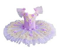 GeRRiT 2024 Professional Tutu Ballet Dress, Kids Girls And Adults Ballerina Performance Dance Outfits Swan Lake Dresses Dancewear,Purple,100