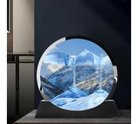 GeRRiT 3D Dynamic Moving Sand, Flowing Sand Art Picture,Round Glass 3D Deep Sea Sandscape in Motion Deep Sea Sand Art Ornaments Relaxing Desktop Home Office Work Decor (Color : B)