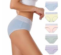 Gerrit 5 Pack Women's Underwear High Waisted Cotton Briefs Stretch Panties Soft Full Coverage Underpants (G,5XL)