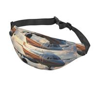 GerRiT Airplanes Are Soaring Crossbody Waist Bag Multifunctional Large Waist Bag For Men And Women Outdoor Sports Travel Fashionable And Portable, Black