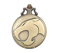 GeRRiT Animal Leopard Head Figure Quartz Pocket Watch Retro Necklace Bronze Pendant Chain Watch FOB Clocks