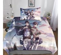 Gerrit Attack On Titan Bedding Set Soft Microfiber Hidden Zipper Quilt Cover 3D Print Design for Kids Teenagers Adult 3-Piece Duvet Cover Sets Single（135x200cm）