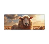 GerRiT Australian Sheep Mouse Pad 12x31.5 in Long Computer Mouse Mat Mousepad with Non-Slip Base for Gaming and Office, Black