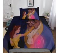 Gerrit Beauty And The Beast Duvet Cover Set Bedding Soft Microfiber Comforter Cover Boys Girls 3-Piece Bedding Set Quilt Cover Hidden Zipper for in Kids Teens Adults Single（135x200cm）
