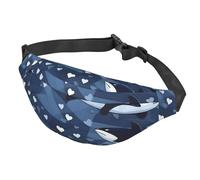 GeRRiT Blue Killer Whale Crossbody Waist Bag Multifunctional Large Waist Bag For Men And Women Outdoor Sports Travel Fashionable And Portable, Black