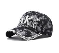GeRRiT Classic Men's Baseball Cap Jake Flash Diamond Inlaid Fashion Trend Sports Cap Unisex Outdoor Cap (Polyester, Black)