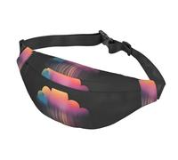 GeRRiT Colorful Rainbow Rain Crossbody Waist Bag Multifunctional Large Waist Bag For Men And Women Outdoor Sports Travel Fashionable And Portable, Black