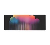 GerRiT Colorful Rainbow Rain Mouse Pad 12x31.5 in Long Computer Mouse Mat Mousepad with Non-Slip Base for Gaming and Office, Black