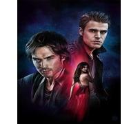 GerRit DIY 5D Diamond Painting Kits for Adults Kids,Vampire Diaries Art,Full Round Diamond Embroidery Kits Cross Stitch Crystal Rhinestone Pictures Arts Craft Home Wall Decoration-40x50cm