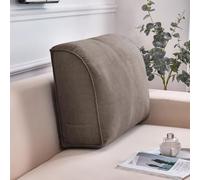 GeRRiT Extra Thick Sofa Back Cushion Wedge Pillow,Large Back Lumbar Support Reading Pillow,Waist Support Pillow Headboard Cushion with Removable Cover (Brown,60x45x20cm)