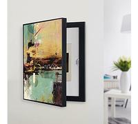GERRIT Fuse Box Cover Cabinet, Hide Paintings Wall Decoration, Waterproof, Modern, Black, Includes 1x Decorative Paint for Electric Meters