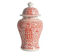 GERRIT ginger jar vase,decorative jar, Jars Red Happy Word Ceramic Ginger Jar, Ceramic Small with Lid, Desktop Decorative Vase Ornaments Chinese Tea Jar