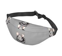 GerRiT Grey Rat Crossbody Waist Bag Multifunctional Large Waist Bag For Men And Women Outdoor Sports Travel Fashionable And Portable, Black