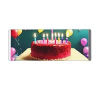 GerRiT Happy Birthday Beautiful Mouse Pad 12x31.5 in Long Computer Mouse Mat Mousepad with Non-Slip Base for Gaming and Office, Black