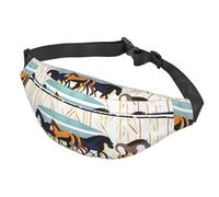 GeRRiT Horse Stripes Pattern Crossbody Waist Bag Multifunctional Large Waist Bag For Men And Women Outdoor Sports Travel Fashionable And Portable, Black