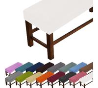 GeRRiT Luxury Large Bench Cover,Rectangular Scratch Proof Seat Cushion Cover to Protect Chair,Dustproof Slipcover for Bedroom,Living Room,Kitchen (White,XS size-L:60-85cm,W:35-50cm,H:20cm)