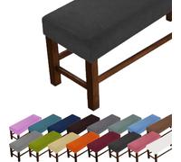 GeRRiT Luxury Large Bench Cover,Rectangular Scratch Proof Seat Cushion Cover to Protect Chair,Dustproof Slipcover for Bedroom,Living Room,Kitchen (Black,L size-L:160-180cm,W:35-50cm,H:20cm)