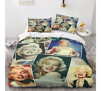 GeRRiT Marilyn Monroe Duvet Cover 2 or 3 Piece Games Microfibre Comforter Cover for Bedroom Decor 3D Printed Bedding Set with Pillow Cases (Monroe, King 220 * 240 cm)