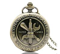 GeRRiT Mechanic Guaranteed Performance Theme Super Tuned Words Design 3D Vintage Pocket Watch