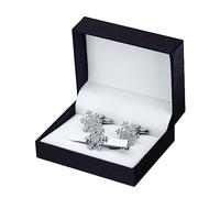 GerRit Men's Cufflinks Set Metal Snowflake Tie Clip Cufflinks Combination Lapel Clip Set Set for Wedding