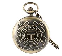 GeRRiT Men's Pocket Watch, United States Coast Guard 1790 Vintage Bronze Quartz Pocket Watch,Pocket Watch Nurse Digital,Pocket Watch Engraved Personalised