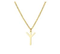 GeRRiT Minimalist Viking Small Rune Pendant Nordic Rune Multi-Layered Necklace (Material : Algiz Protection-01)
