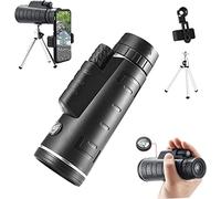 GeRRiT Monocular 10x50 Telescope for Mobile Phone High Powered Compass Monoculars for Adults Handheld Telescope with phone Holder and Tripod for Bird Watching