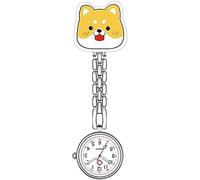 GeRRiT Pocket Watch, Creative Yellow Dog Nurse Watch, Female Clip Pocket Watch Cartoon Cute