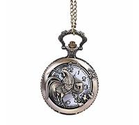 GeRRiT Pocket Watch - Mens Quartz Pocket Watch with Necklace Vintage 12 Chinese Zodiac Animal Hollow Perspective Ser