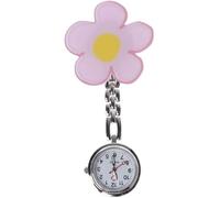 GeRRiT Pocket Watch, Nurse Watch Floral Medical Hospital Pocket Watches Hang Clip Portable Acrylic Vintage Round 3D Cartoon Supplies