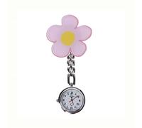GeRRiT Pocket Watch, Nurse Watch Floral Medical Hospital Pocket Watches Hang Clip Portable Acrylic Vintage Round 3D Cartoon Supplies