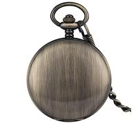 GeRRiT Pocket Watch Pocket Watch,Smooth Bronze Self-Winding Mechanical Roman Numerals Transparent Skeleton Retro Pocket Watch