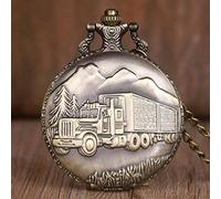 GeRRiT Pocket Watch Retro Motorcycle CAR Pattern Quartz Pocket Watch Classic Men Women Necklace Pendant Fob Watch Gifts for Men