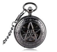 GeRRiT Pocket Watch Unisex Hour Hot TV Series Supernatural Pentagram Mechanical Hand Wind Crown Pattern