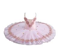 GeRRiT Professional Ballet Tutu Dance Costumes, Adults Ballerina Ballet Dress Pink Pancake Tutu for Girls Children Kids,Pink,150