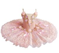 GeRRiT Professional Ballet Tutu Pancake Children Pink Swan Lake Ballet Costume Kids Danse Girls Ballerine Tutu Skirts,Pink,160