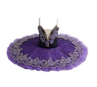 GeRRiT Purple Girls Professional Tutu Ballet Costume, Pancake Tutu Ballet Tutu for Child Kids Adults Ballerina Ballet Dress,Purple,140