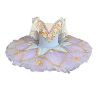 GeRRiT Purple Sequins Ballet Tutu, Professional Dance Costume for Girls Adults Kids Swan Lake Ballerina Pancake Tutu Ballet Dress