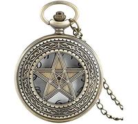 GeRRiT Retro Pocket Watch Hollow Personality Five-Pointed Star Bronze Pocket Watch NecklacePocket Watch
