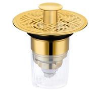 GeRRiT Sink Plug Replacement,Universal Bathroom Pop Up Wash Basin Plug Replacement Stainless Steel Strainer, Drain Universal Sink Plugs for Kitchen and Bathroom,Bath,Basin (Gold)