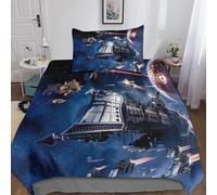 Gerrit Star Wars Bedding Set Soft Microfiber Hidden Zipper Quilt Cover 3D Print Design for Kids Teenagers Adult 3-Piece Duvet Cover Sets Single（135x200cm）