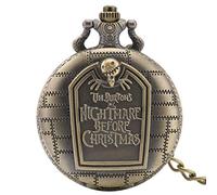 GeRRiT Trendy Pocket Watch for Women, The Nightmare Before Christmas Pocket Watches for Men, Necklace Alloy Pendant Watch for Boys,Mens Pocket Watch with Chain
