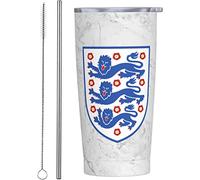 GeRRiT UK England Emblem Lion Royal Car Cup Coffee Travel Mug Stainless Steel Straw Travel Tumbler Vacuum Insulated Keep Cold