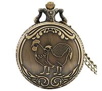 GeRRiT Unique Rooster and Hen Pattern Pocket Watch for Men, Vintage BronzePocket Watches for Female, Durable Alloy Case Pendant Watch for Women,Mens Pocket Watch with Chain