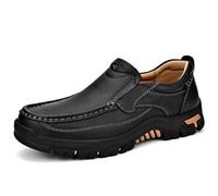 GeRRiT Vintage Slip On Shoes for Men, Waterproof Slip Resistant Work Shoes for Men, Classic Mens Casual Shoes, with Arch Support All-Weather Shoes (Color : Black, Size : 10.5 UK)