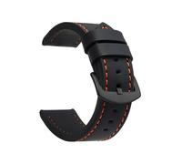 GerRit Watch Band Strap Sport Vintage Leather Watchband Stainless Steel Buckle Watch Accessories 18mm 20mm 22mm 24mm(Black Orange Black,22mm)