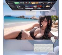 GeRRiTL Final Fantasy Gaming Mouse Mat Smooth Surface|Computer Mat for Desk Protector Pad|Anti-Slip Desk Pad|Extended Gaming Pad|Large Desk Mat|XXL Mousepad (Tifa Lockhart)
