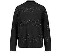 Gerry Weber Women's Pullover with Turtleneck and Decorative Long Sleeves, Wide Ribbed Cuffs, Plain Colours, Black, 18