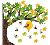 Gersoniel 106-Piece Classroom Tree Bulletin Board Decorations Set with Bee and Maple Leaves for Elementary School and Home Wall Decor