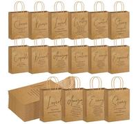 Gersoniel 108 Pcs Christian Gift Bag Bulk Christmas Religious Kraft Medium Bible Verse Brown Church Inspirational Welcome Thanksgiving Gift Bags with Handle for Family Baptism (Modern Design)